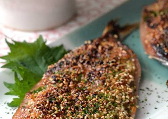 Simple Way to Prepare Homemade Grilled Sardines with Umeboshi, Ginger, Miso, and Sesame