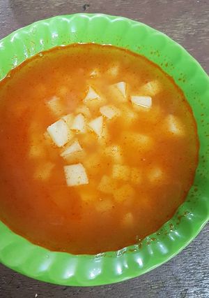Una foto de Sopa de papa con queso