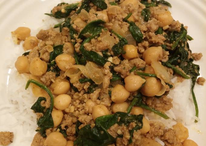 Spinach&chick pea curry