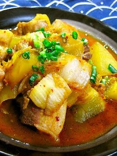 A picture of Satisfying!! Stewed Daikon Radish and Pork Belly with Kimchi.
