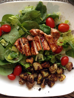 A picture of BBQ Pork Chop salad.