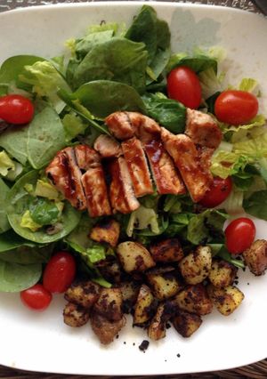 A picture of BBQ Pork Chop salad.