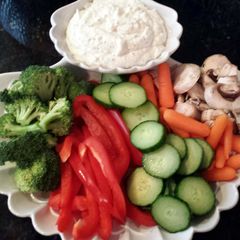 A picture of Aunt Kathie's veggie dip.