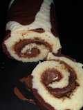 Giraffe pattern roulade with nutella filling.