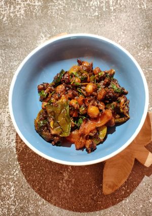 A picture of EGGPLANT KABULI CHANA MASALA...