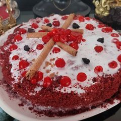 A picture of #cook pad India#Velvet Sponge Beetroot Ragi Red cake#.