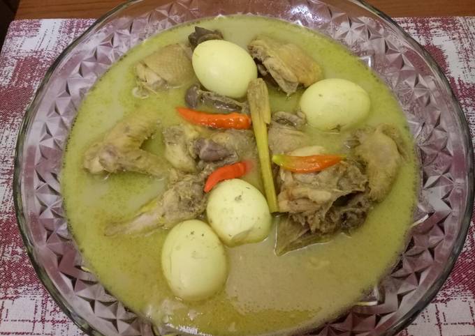 Opor ayam kampung X telur ayam faber cream