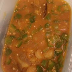A picture of Okra ogbono shrimp soup.