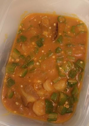 A picture of Okra ogbono shrimp soup.
