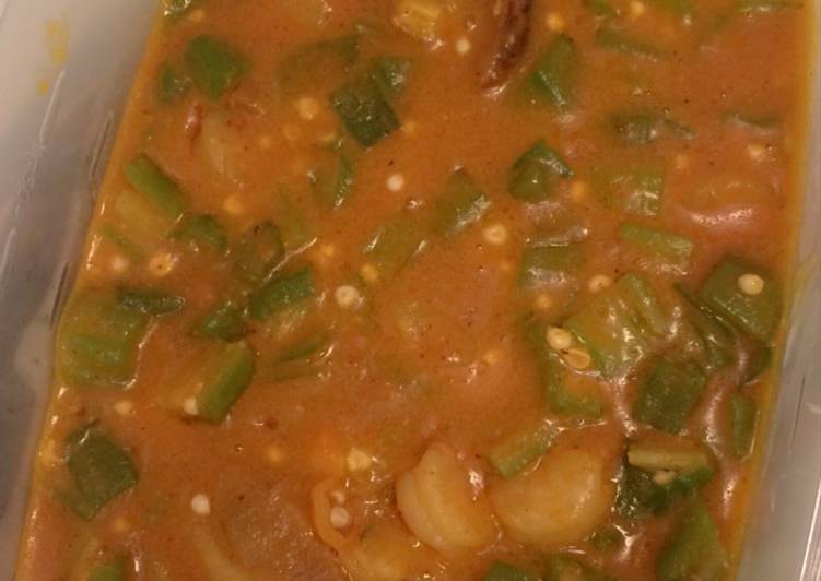 Okra ogbono shrimp soup