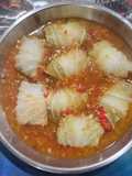 Sawi kukus isian daging