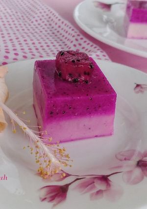 Foto resep Puding Lapis Buah Naga