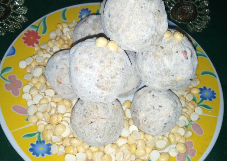 Roasted gram ladoo with peanuts