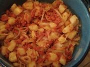 Una foto de papas con chorizo