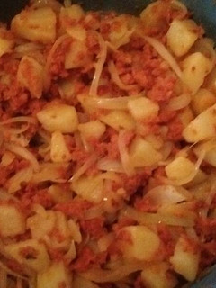 A picture of Potatoes with Chorizo.