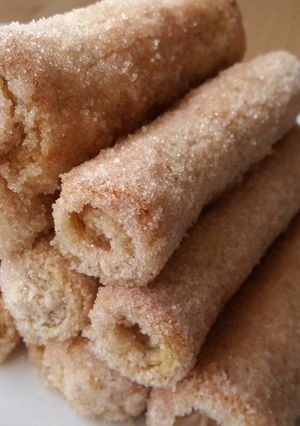 A picture of Vickys Baked Cinnamon Bread Rollups, GF DF EF SF NF.