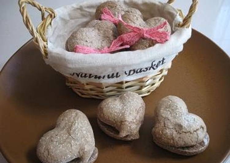 Simple Way to Prepare Quick Heart-shaped Chocolate Sandwich Biscuits