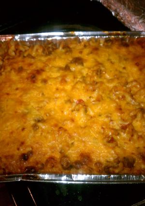 A picture of Keisha's Homemade Baked Spaghetti Wit Macaroni Noodles.