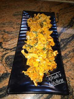 A picture of Spinach scrambled eggs.