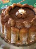 Charlotte aux deux chocolats, liqueur de vanille et mascarpone