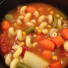 A picture of Vegetable Soup With Hamburger Meat.