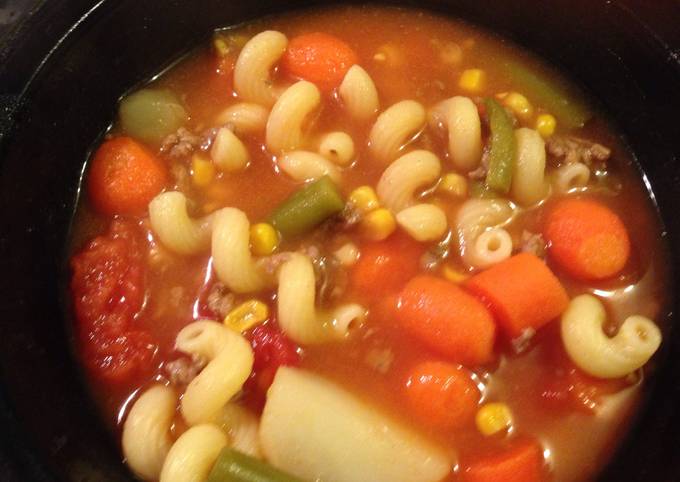 Steps to Make Super Quick Homemade Vegetable Soup With Hamburger Meat