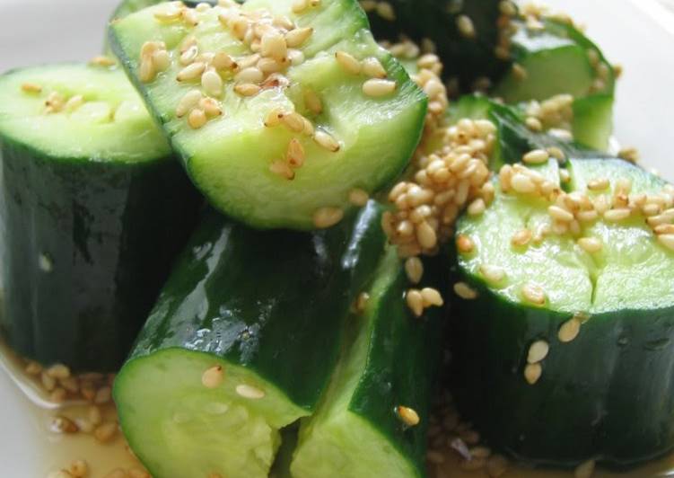 Recipe of Perfect Broken Up Cucumber with Sesame Vinegar