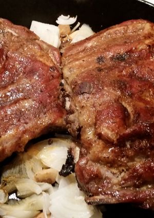 A picture of Skillet Slow Oven Cooked Spare Ribs.