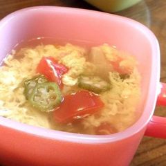A picture of Okra & Tomato Soup with Refreshing Vinegar.