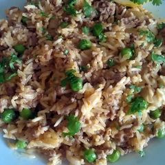 A picture of Vickys Spiced Lamb & Coconut Pilaf, GF DF EF SF NF.
