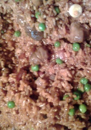 A picture of mushroom rice.