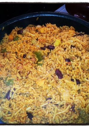 A picture of Moms Special Jollof rice.