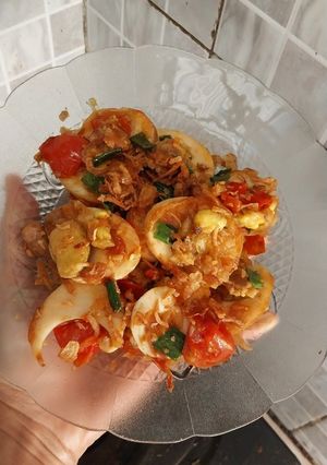 Foto resep Tumis telur rebus nikmat