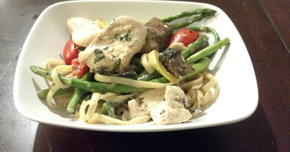 Healthy Chicken Veggie Pasta Recipe By Harddog1110 Cookpad