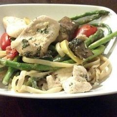 A picture of Healthy Chicken & Veggie Pasta.