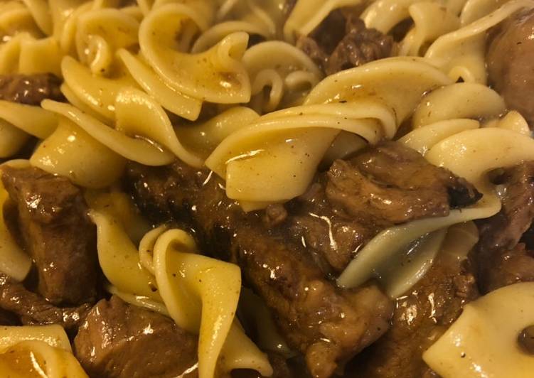 Recipe of Quick Beef Tips and Noodles