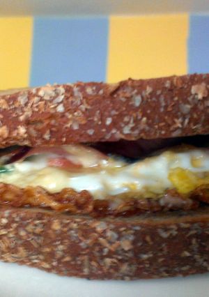 A picture of One Mean Egg Sandwich.