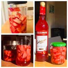 Strawberry infused Vodka A picture of Strawberry infused Vodka.
