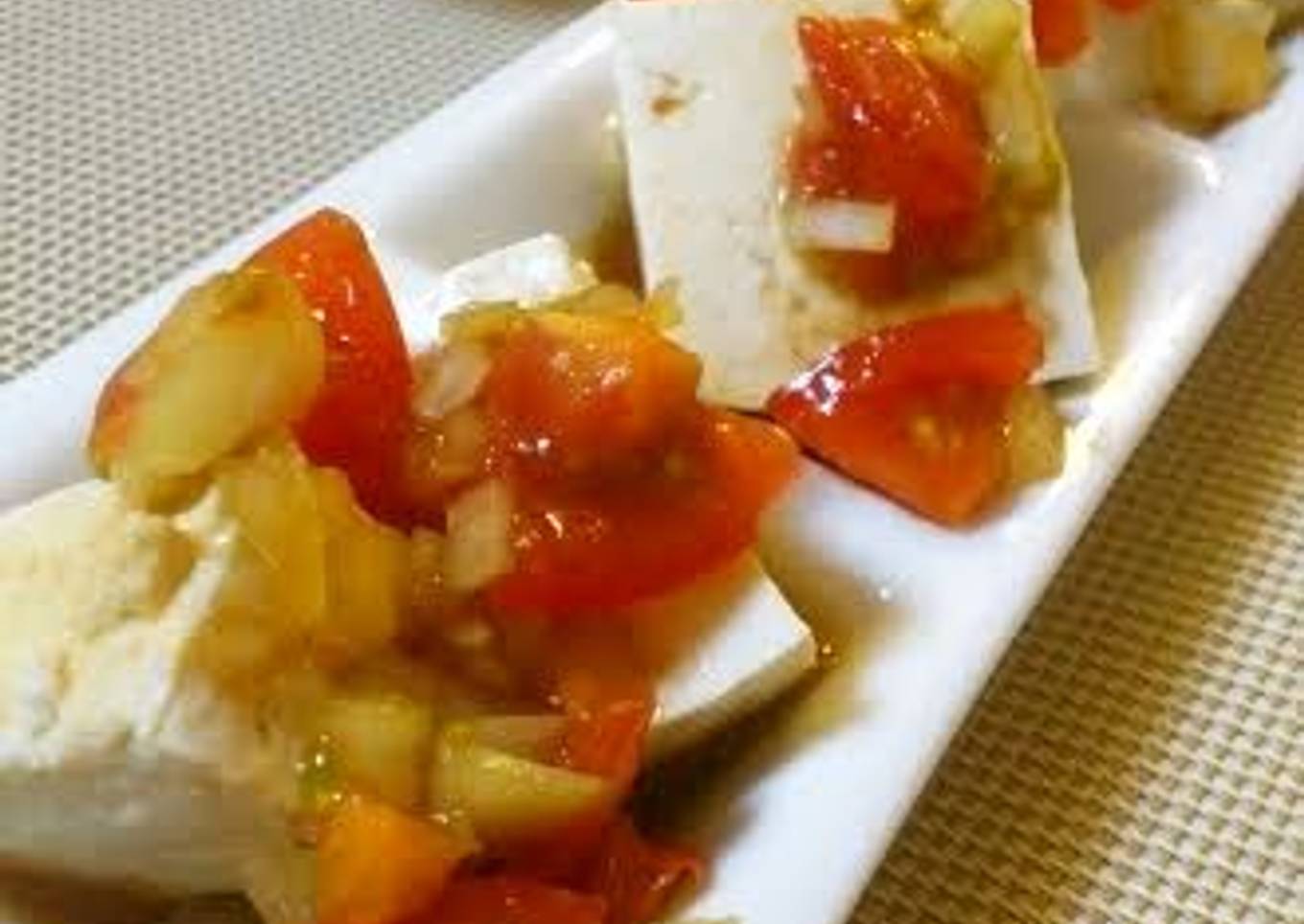 Easy Tofu with Tomatoes and Sesame Oil