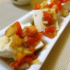 A picture of Easy Tofu with Tomatoes and Sesame Oil.