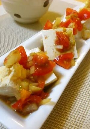A picture of Easy Tofu with Tomatoes and Sesame Oil.