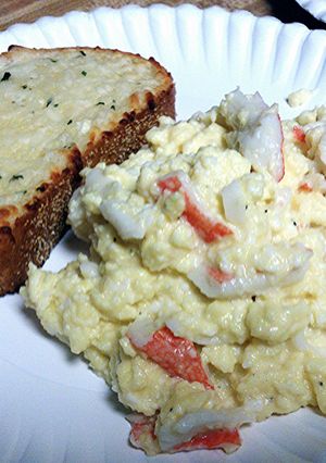 A picture of Crab Scrambled Eggs with Cheese.