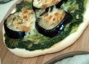 How To Making Recipe eggplant pesto pizza Home Style How To Making Recipe eggplant pesto pizza Home Style