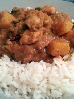 A picture of Chicken and Butternut Squash Curry.