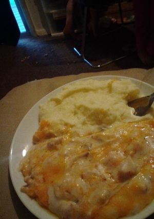 A picture of Chicken mushroom bake.
