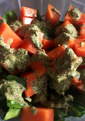 Una foto de Aderezo a base de semilla de papaya