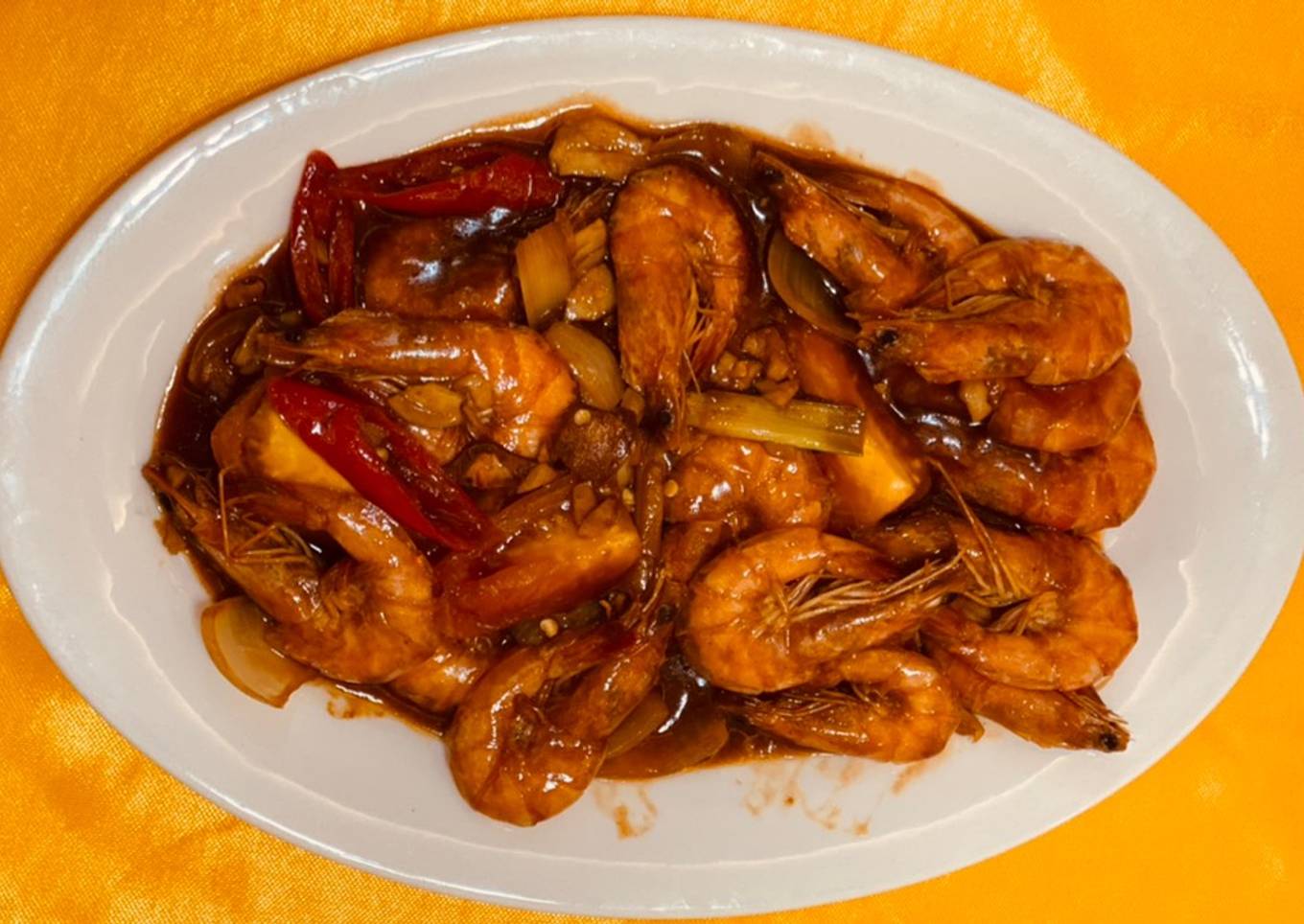 Resep udang semur kecap (Chinese food)