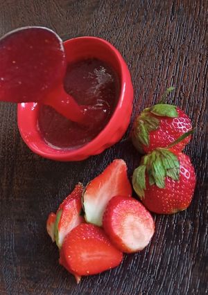 صورة لوصفة مربى الفراولة strawberry jam 🍓🍓