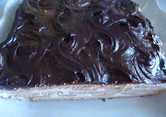 Торт из печенья и сметаны без выпечки: рецепт пошагово в домашних условиях, фото