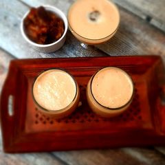 A picture of Dates and chiku shake (no sugar).